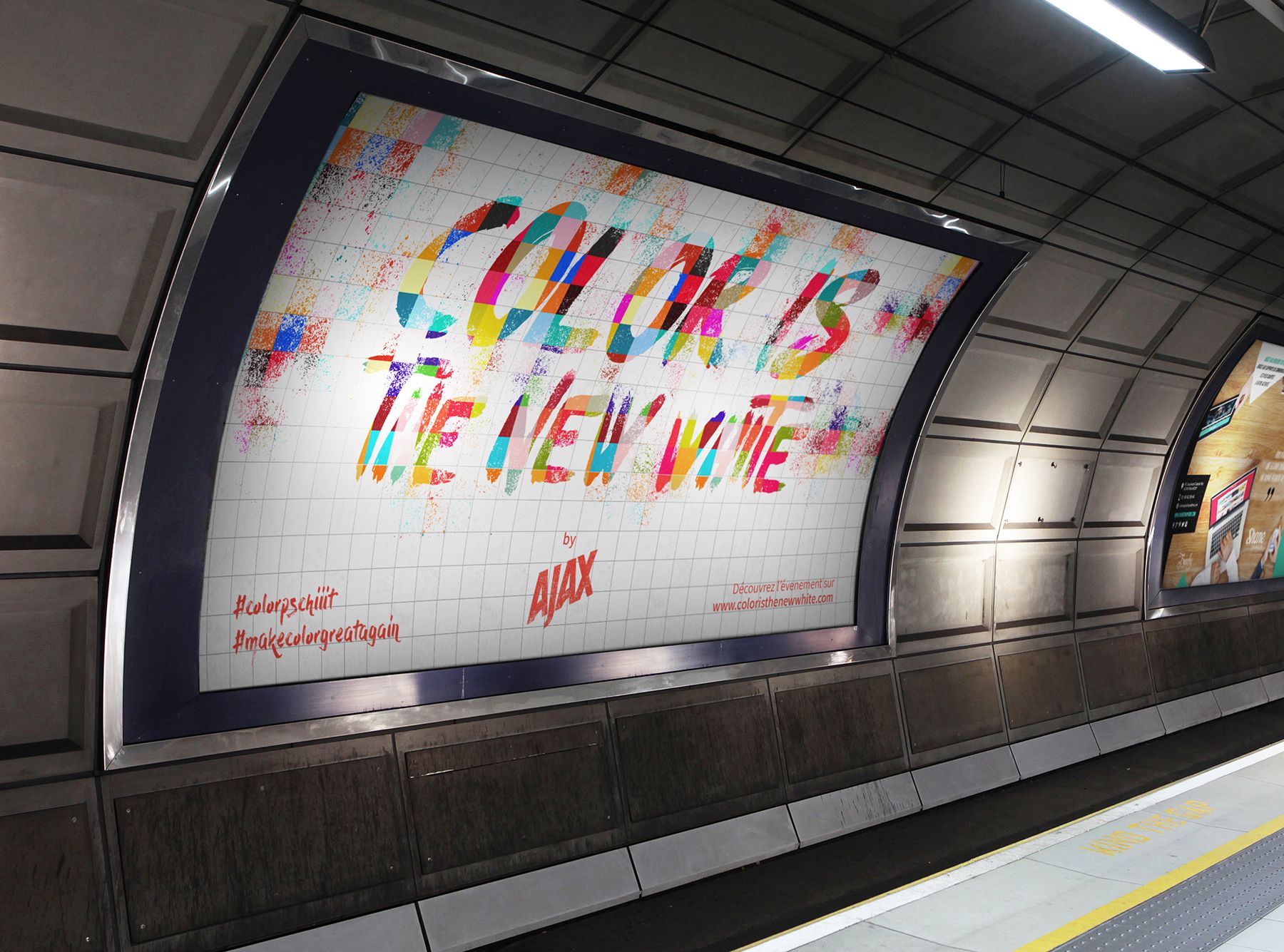 Affichage dans le métro "Color is the new white"
